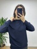 Lacivert Bisiklet Yaka Sweat