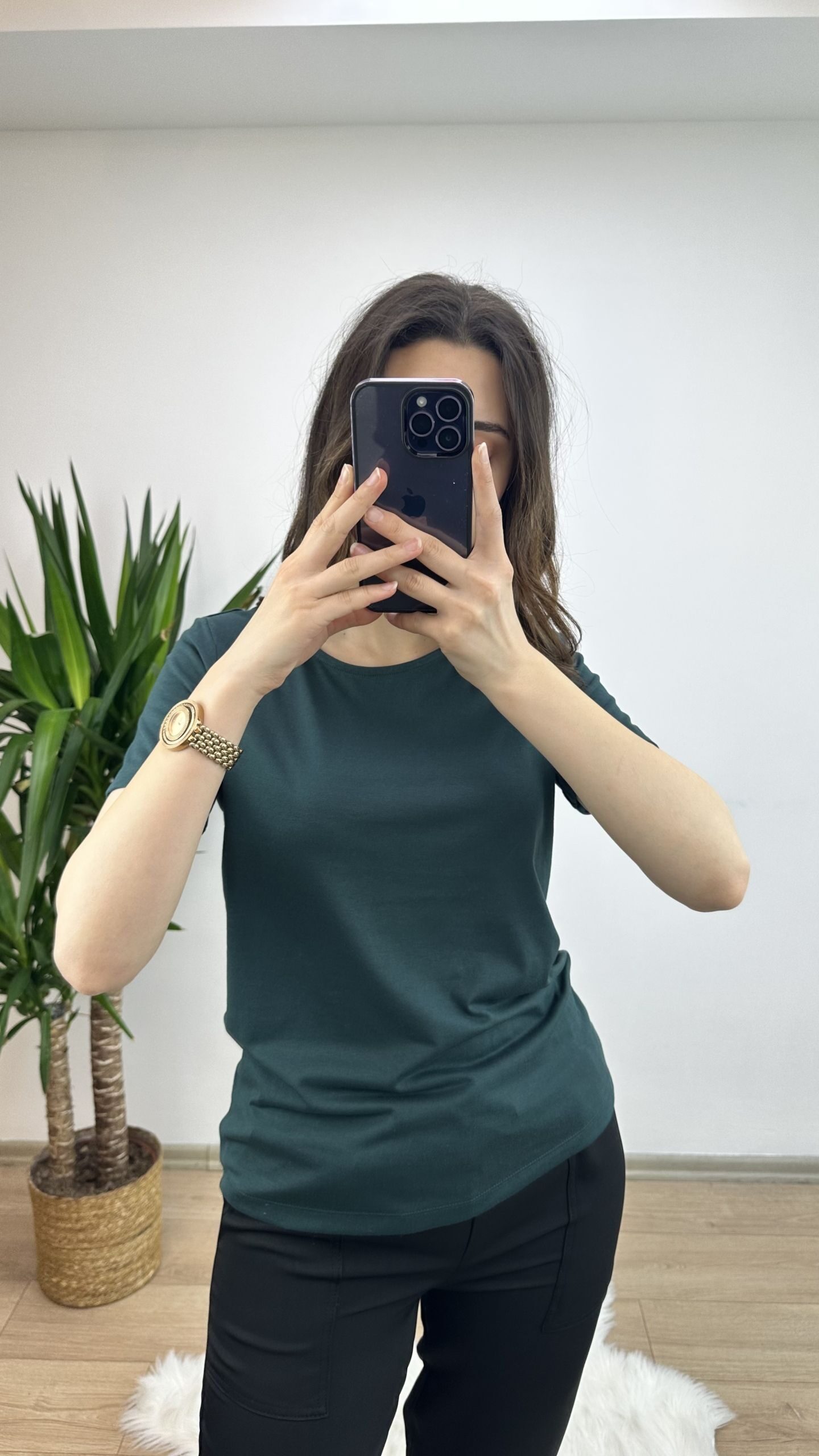Yeşil Modal Kumaş Basic Tshirt - Görsel 3