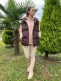 Kahve Oversize Şişme Yelek