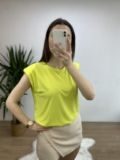 Sarı Kolu Vatkalı Basic Tshirt