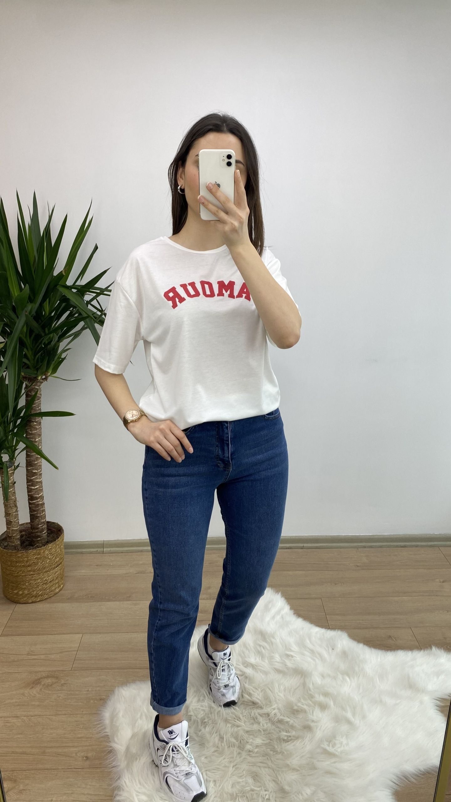 “AMOUR” Baskılı Tshirt