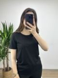 Siyah Modal Kumaş Basic Tshirt