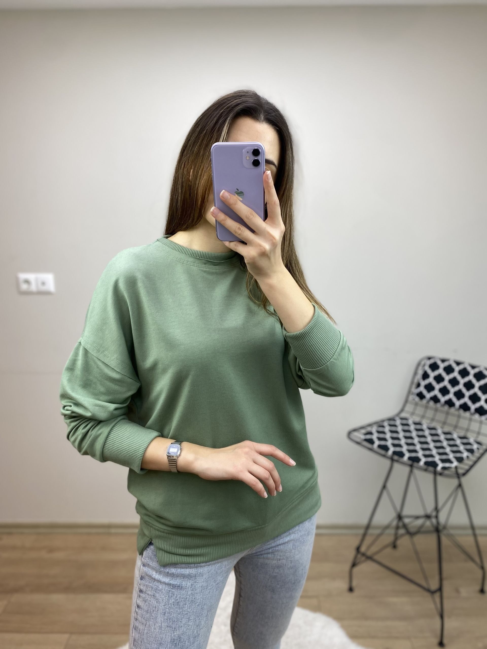 Mint Bisiklet Yaka Sweat - Görsel 3