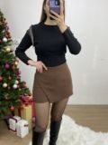 Kahve Şort Etek