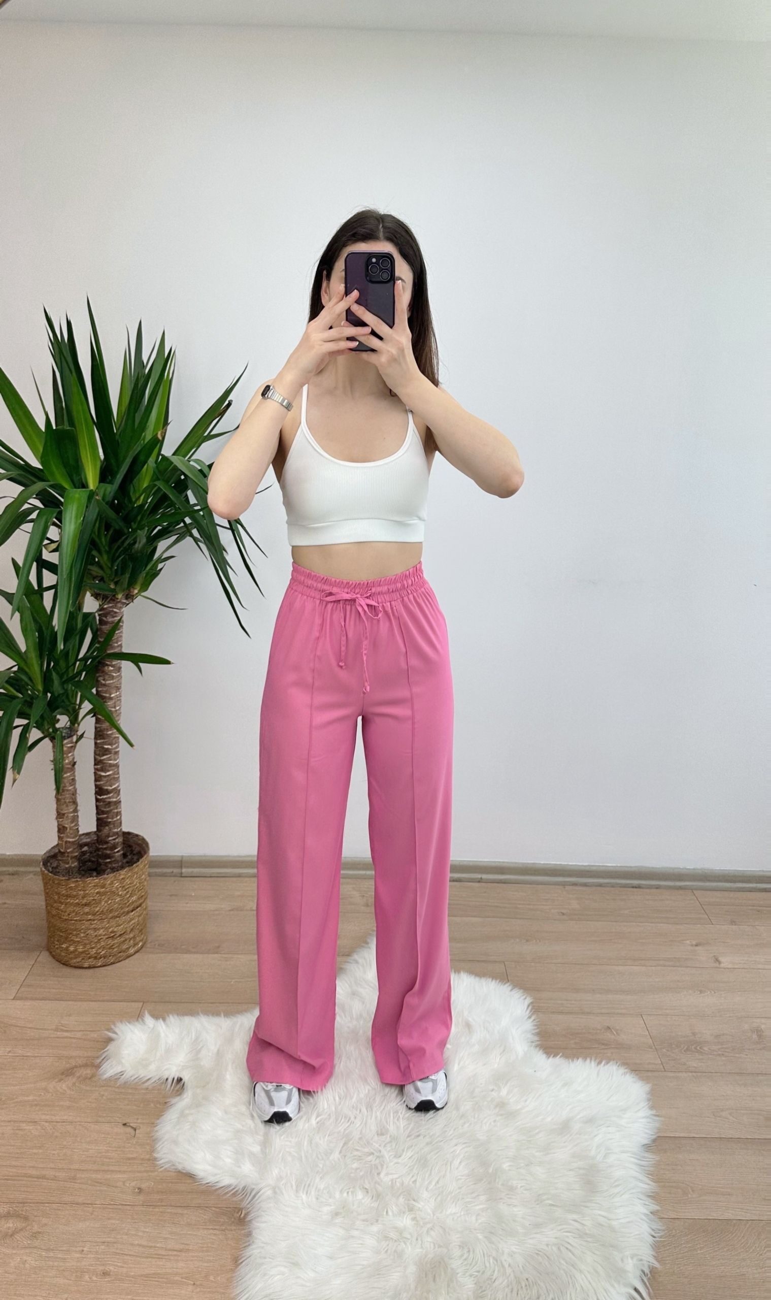Pembe Dikiş Detay Palazzo - Görsel 2