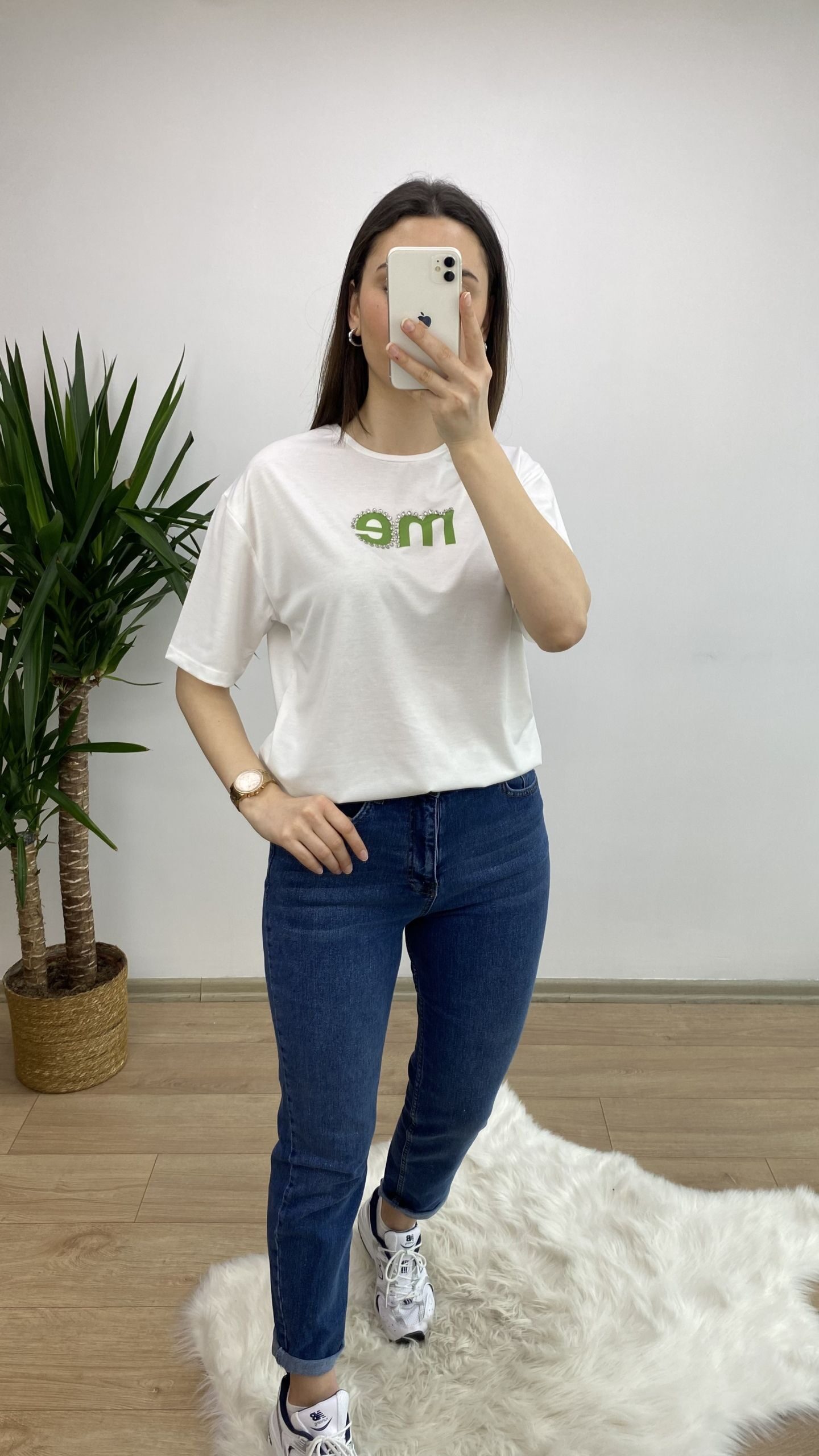 Yeşil “me” Baskılı Tshirt