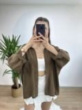 Kahve Düşük Omuz Oversize Gömlek