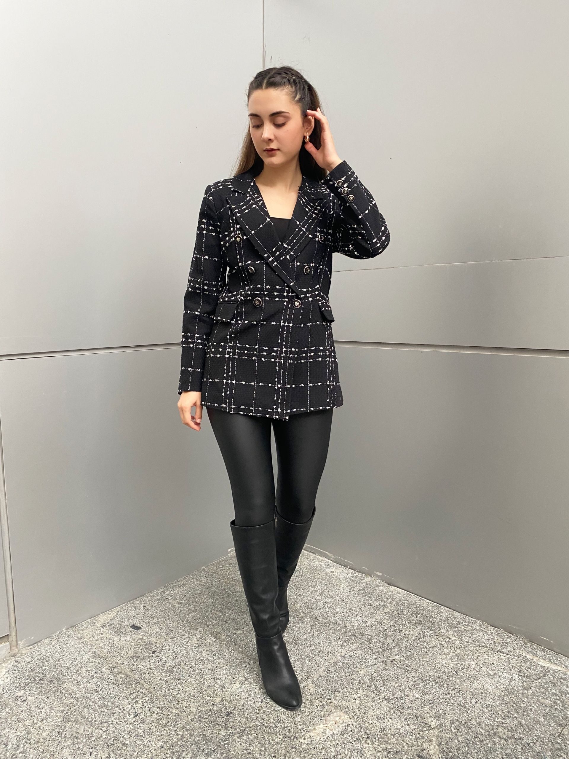 Siyah Tuvit Geçişli Ceket - Görsel 3