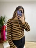 Kahve Çizgili Yumoş Hırka