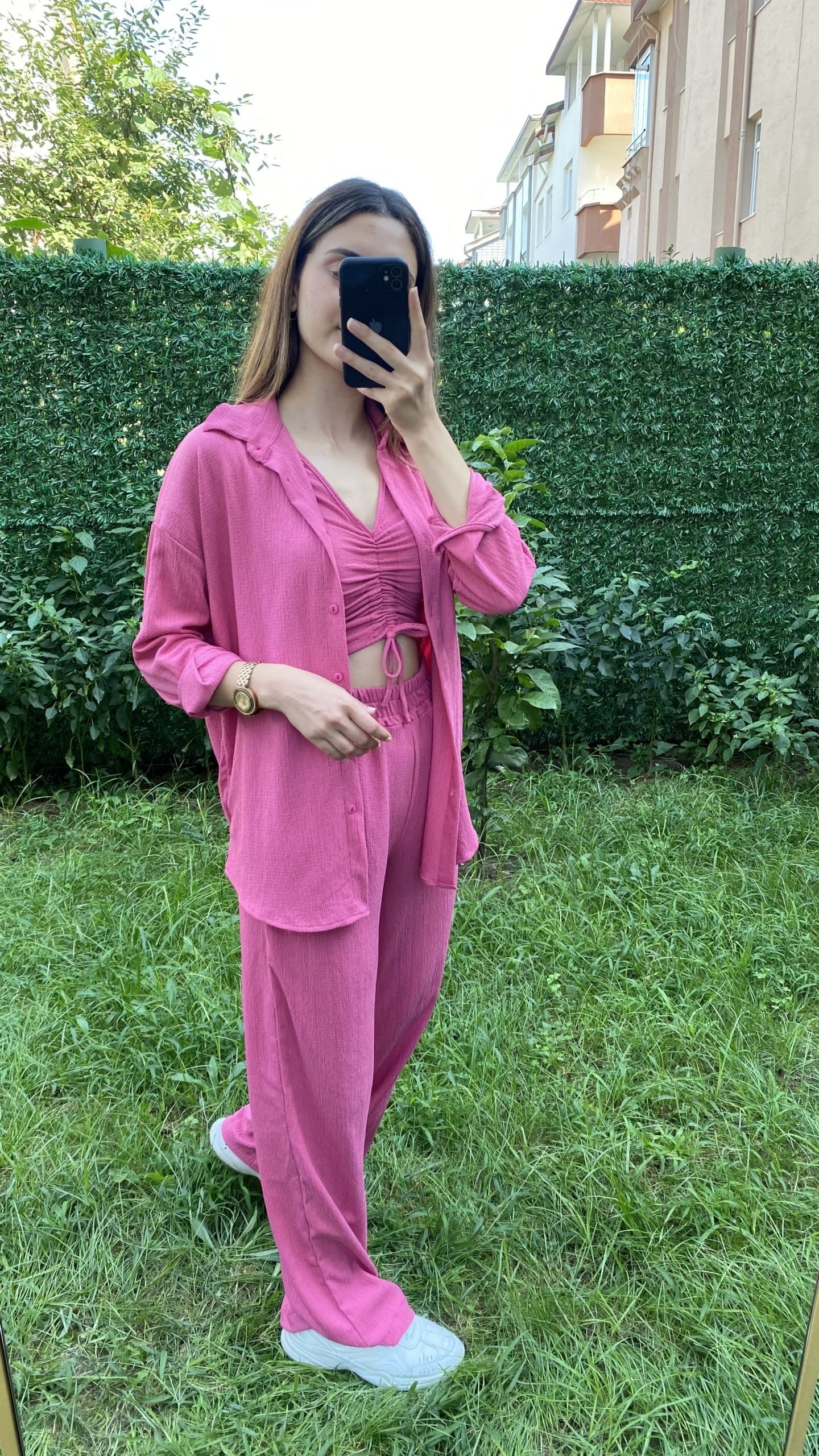 Pembe 3 Parça Krinkıl Takım