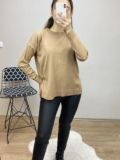 Camel Bisiklet Yaka Yırtmaçlı Kazak