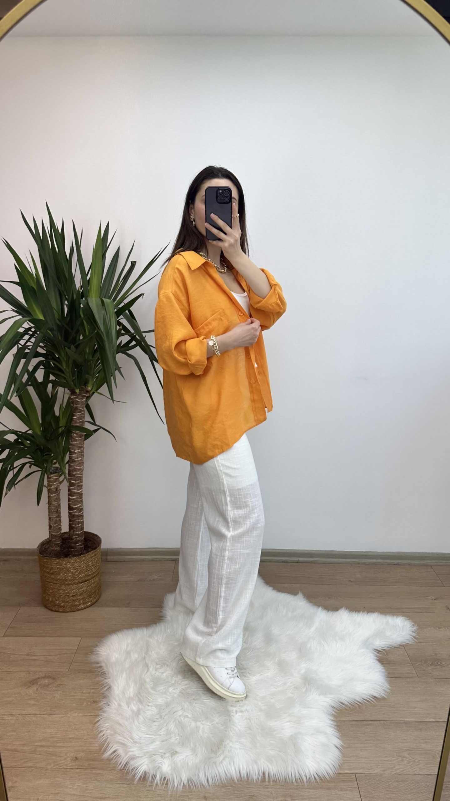 Mango Düşük Omuz Oversize Gömlek - Görsel 3