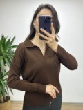 Kahve Polo Yaka İnce Kazak