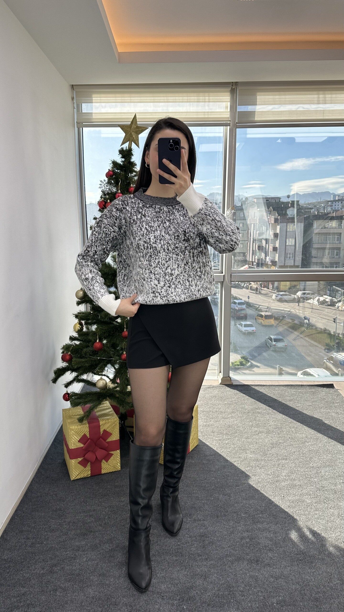 Kendinden Desenli Premium Taşlı Kazak - Görsel 5
