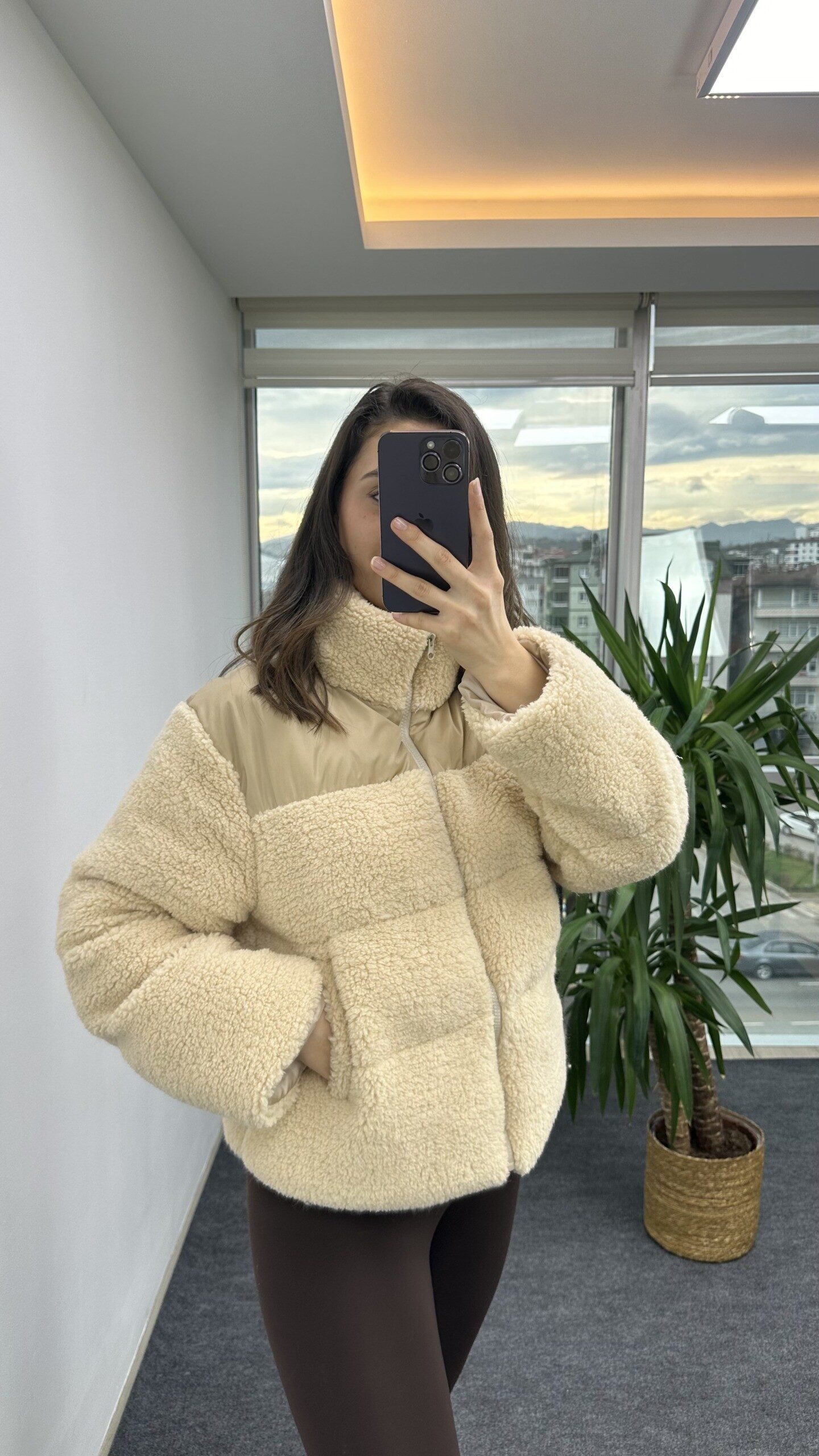 Bej Boğumlu Teddy Mont - Görsel 3