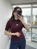 Bordo Marka Model Broşlu Triko