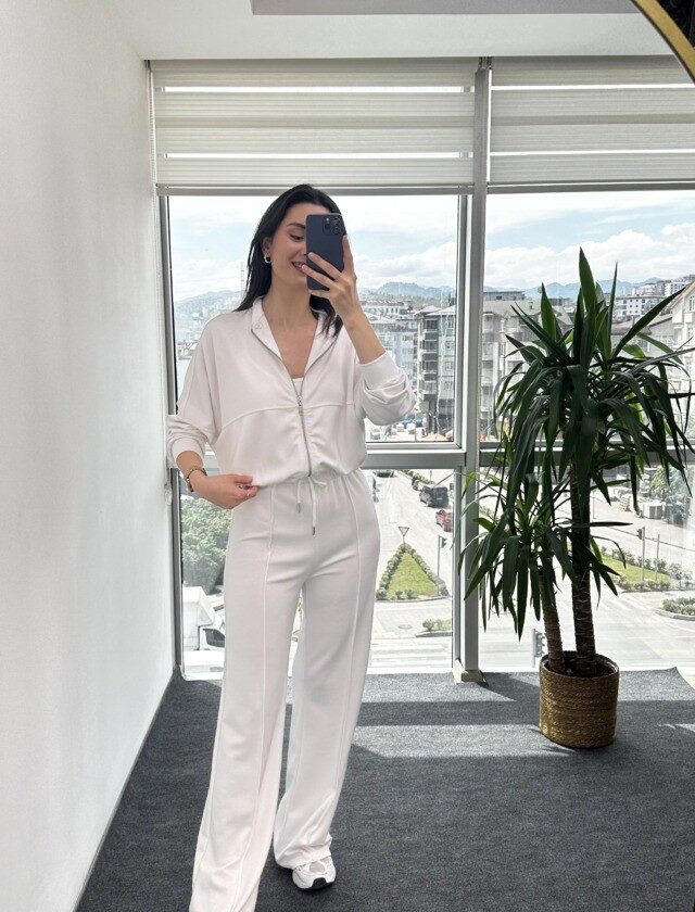 Beyaz Premium Modal Kumaş Takım