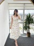 Ananas Desenli Poplin Elbise
