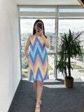 Zigzag Desen Çan Elbise